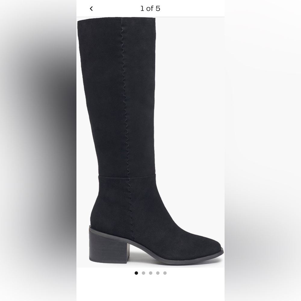 Splendid Abby Suede Elegant Black Knee-High Women's Boots